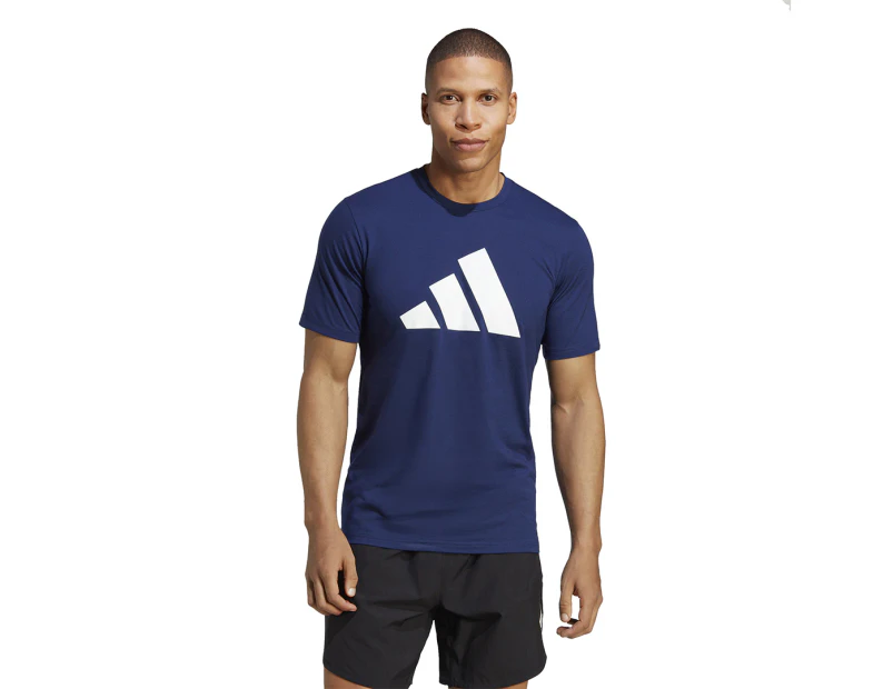 Adidas Men's Train Essentials Feelready Logo Training Tee / T-shirt / Tshirt - Dark Blue/White