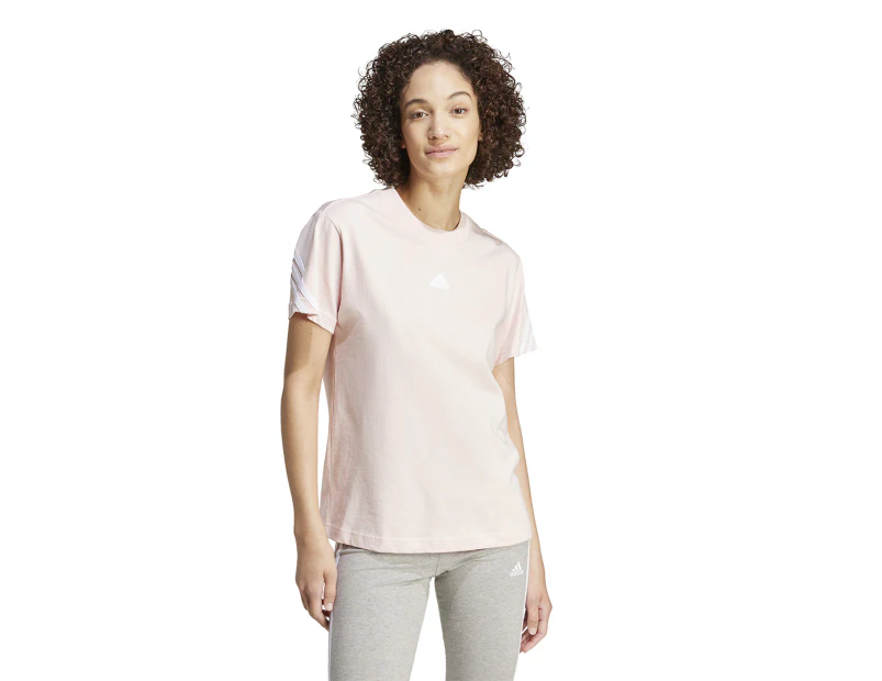 Adidas Women's Future Icons 3-Stripes Tee / T-shirt / Tshirt - Sandy Pink