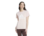 Adidas Women's Essentials Logo Tee / T-Shirt / Tshirt - Sandy Pnk