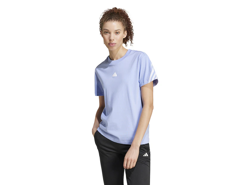 Adidas Women's Future Icons 3-Stripes Tee / T-shirt / Tshirt - Blue Spark