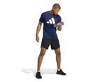 Adidas Men's Train Essentials Feelready Logo Training Tee / T-shirt / Tshirt - Dark Blue/White