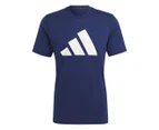 Adidas Men's Train Essentials Feelready Logo Training Tee / T-shirt / Tshirt - Dark Blue/White