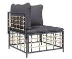 4 Piece Garden Lounge Set with Cushions Anthracite Poly Rattan