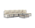 6 Piece Garden Lounge Set with Cushions Anthracite Poly Rattan