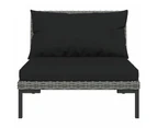 10 Piece Garden Lounge Set with Cushions Poly Rattan Dark Grey