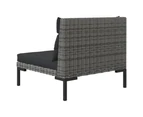 Garden Sofas 3pcs with Cushions Half Round Poly Rattan