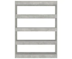 Book Cabinet/Room Divider Concrete Grey 100x30x135 cm