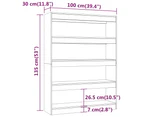 Book Cabinet/Room Divider Concrete Grey 100x30x135 cm