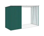 Garden Firewood Shed Green 245x98x159 cm Galvanised Steel