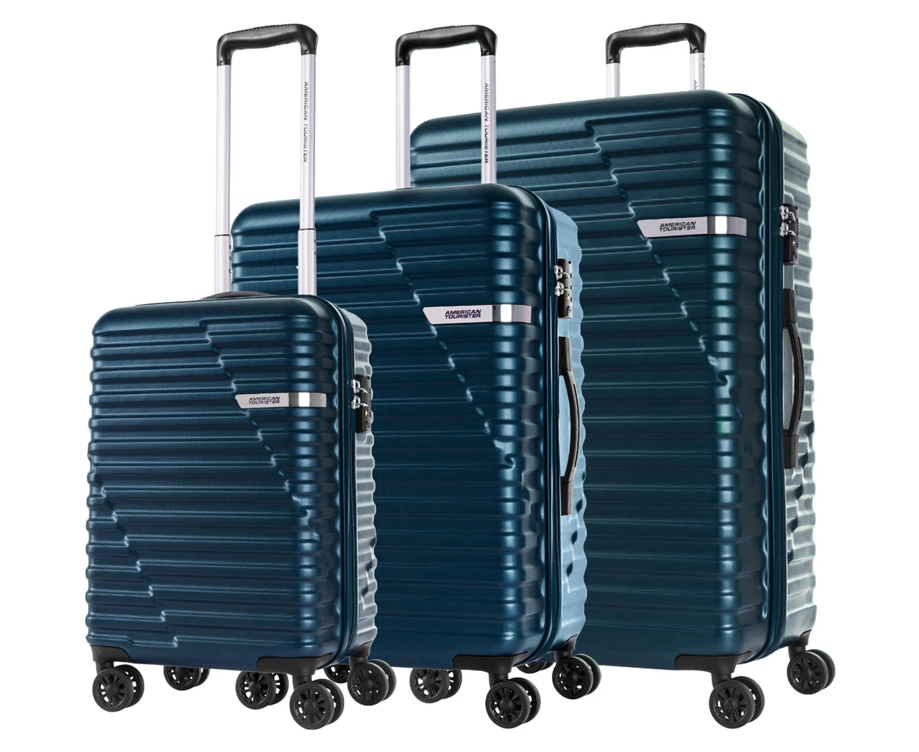 American Tourister Sky Bridge 3-Piece Hardcase Luggage/Suitcase Set - Navy