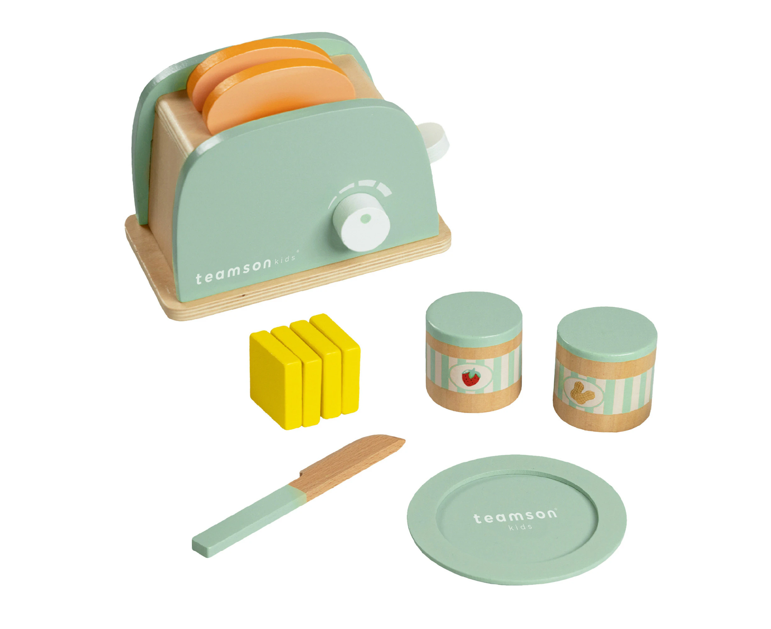 Teamson Kids Little Chef Frankfurt Toaster Play Kitchen Accessories, Green