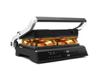 Costway 2000W Contact Grill Electric Panini Press Griddle 180° Sandwich Maker w/Non-Stick Coated Plates/4H Timer/5 Auto Modes/LED Display&Drip Tray Black