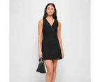 Asymmetrial Button Front Mini Dress - Lily Loves