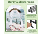 Costway Pointed Garden Arch Climbing Trellis w/Iron Wrought Gate Entrance Party Wedding Frame Black