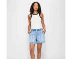 Target Pull On Panelled Denim Jogger Shorts