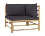 7 Piece Garden Lounge Set with Dark Grey Cushions Bamboo