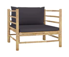 7 Piece Garden Lounge Set with Dark Grey Cushions Bamboo