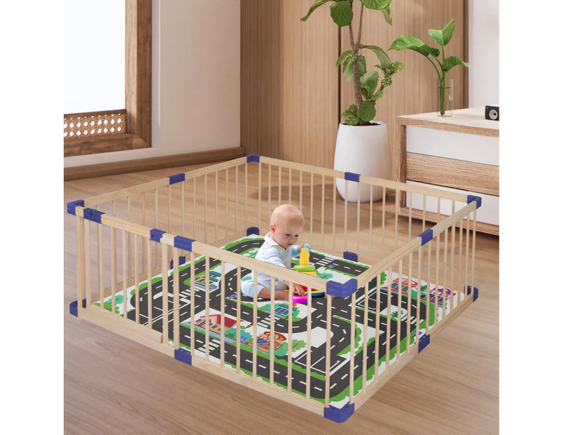 Bopeep Kids Playpen Wooden Baby Safety Gate Fence Child Play Game Toy Security L