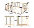 Bopeep Kids Playpen Wooden Baby Safety Gate Fence Child Play Game Toy Security L