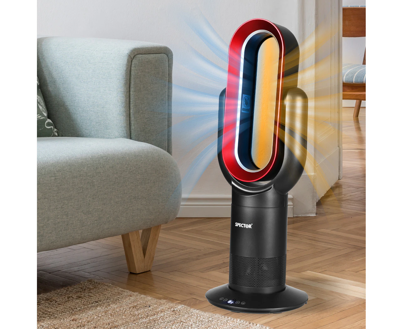 Bladeless Fan Heater Airflow 28'' Timer Remote Control Oscillating Low DB