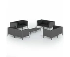 9 Piece Garden Lounge Set with Cushions Poly Rattan Dark Grey