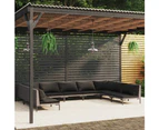 9 Piece Garden Lounge Set with Cushions Poly Rattan Dark Grey