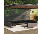 13 Piece Garden Lounge Set with Cushions Poly Rattan Dark Grey