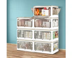 55L Storage Boxes Stackable Container with Lid 5 Sides Open Wardrobe Foldable