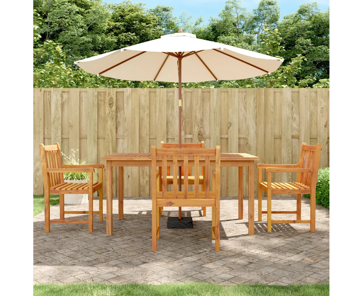 vidaXL Garden Dining Set Outdoor Table and Chairs Furniture Solid Wood Acacia