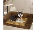 Pawz Dog Calming Bed Warm Soft Plush Comfy Sleeping Memory Foam Mattress Brown L