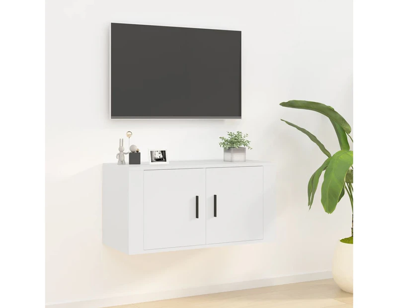 Wall Mounted TV Cabinet White 80x34.5x40 cm