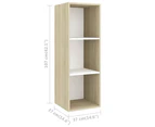 3 Piece TV Cabinet Set White and Sonoma Oak Engineered Wood