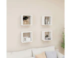 Wall Cube Shelves 4 pcs White 26x15x26 cm