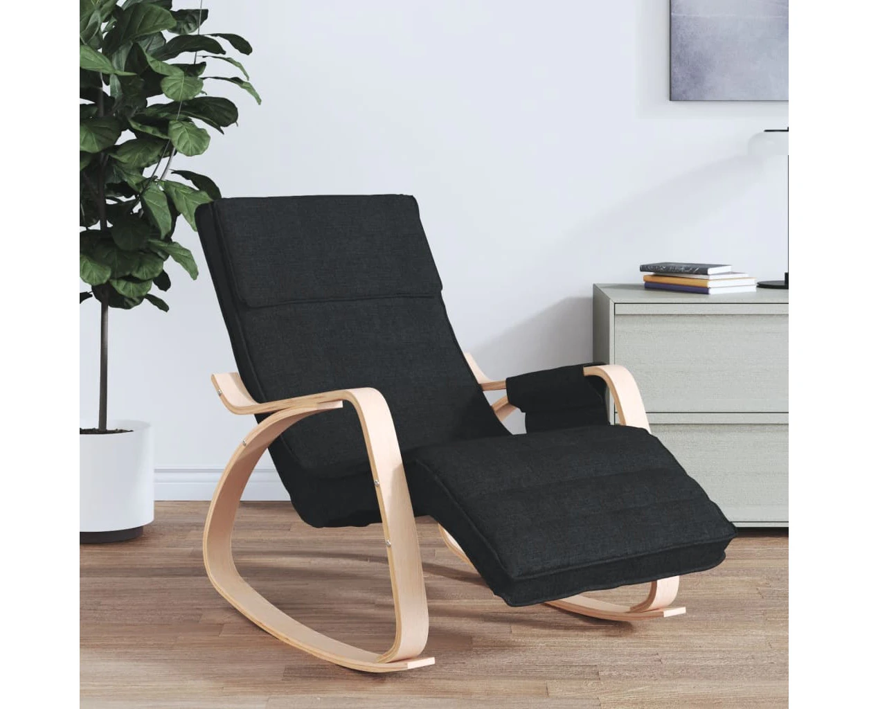 Rocking Chair Black Fabric