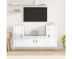 3 Piece TV Cabinet Set High Gloss White Engineered Wood