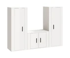 3 Piece TV Cabinet Set High Gloss White Engineered Wood