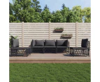 5 Piece Garden Lounge Set with Cushions Anthracite Steel