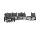 5 Piece Garden Lounge Set with Cushions Anthracite Steel