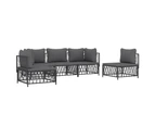 5 Piece Garden Lounge Set with Cushions Anthracite Steel