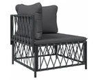 5 Piece Garden Lounge Set with Cushions Anthracite Steel