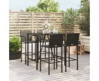 5 Piece Garden Bar Set Black Poly Rattan