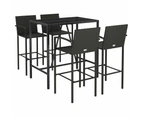 5 Piece Garden Bar Set Black Poly Rattan