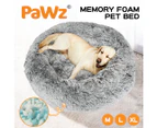 Pawz Pet Bed Memory Foam Donut Calming Nest Soft Plush Kennel M L XL