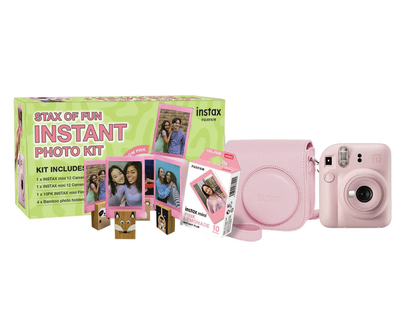 Fujifilm Instax Mini 12 Instant Camera Festive Bundle - Blossom Pink