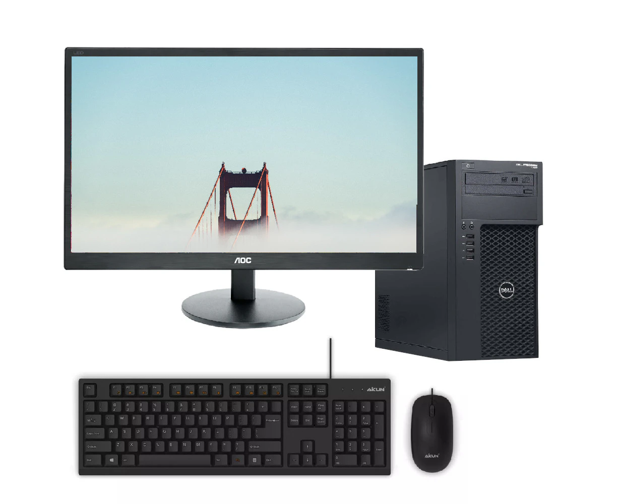 Dell T1700 Bundle Workstation Tower Xeon E3-1220v3 3.1GHz 256GB 8GB RAM Quadro K600 + 27" Monitor | Refurbished - Refurbished Grade A