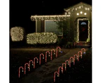 WSECOMM 8 Pack Christmas Pathway Lights Outdoor Decorations, 8 Modes Solar Candy Cane Lights with Star, Outdoor Christmas Waterproof Stake Lights for