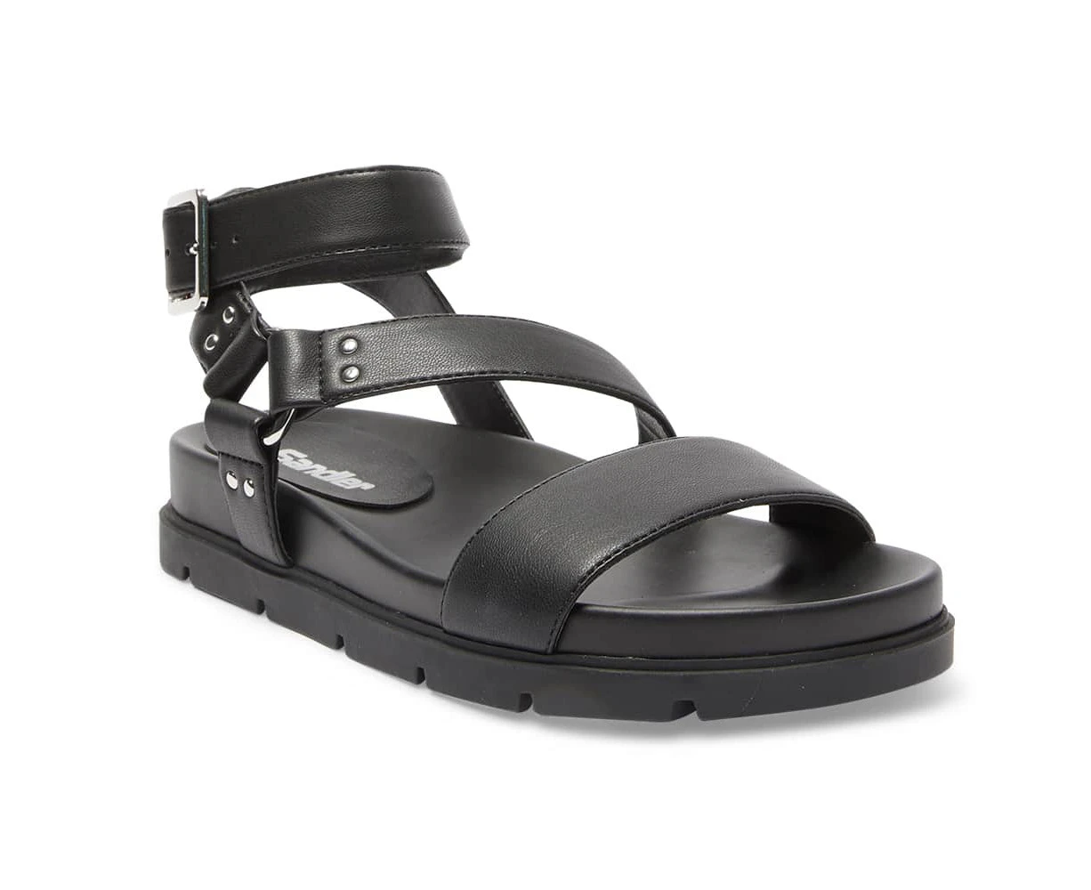 Womens Footwear Sandler Cancun Black Smooth Sandal