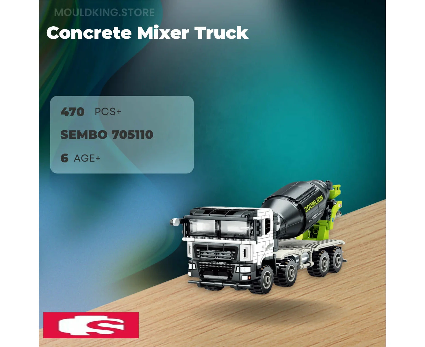 SEMBO 705110 Concrete Mixer Truck with 470 Pieces