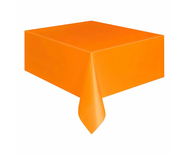 Orange Plastic Rectangle Tablecover 137x274cm