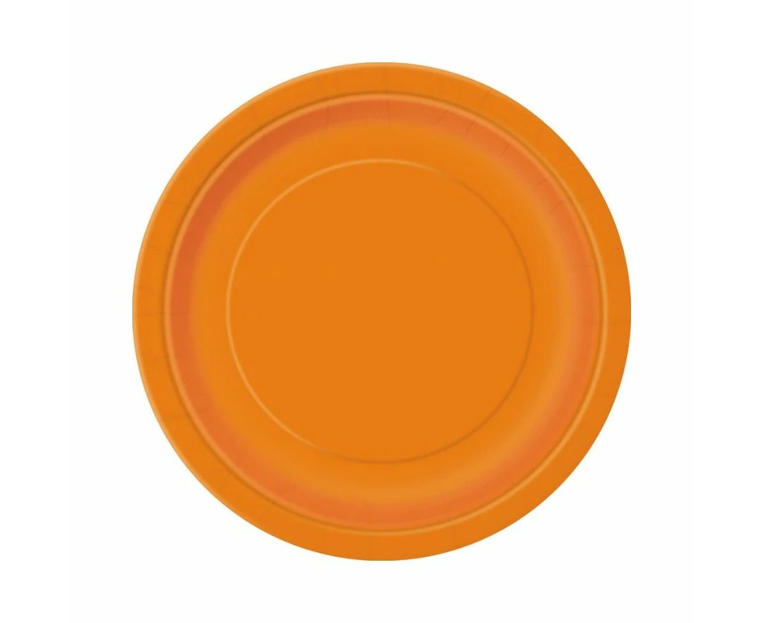 Pumpkin Orange Round Paper Plates 23cm 8pk